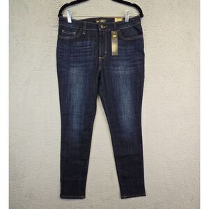 Lee Jeans Womens 10M Skinny Legendary Slim Fit Mid Rise Dark‎ Wash Denim New